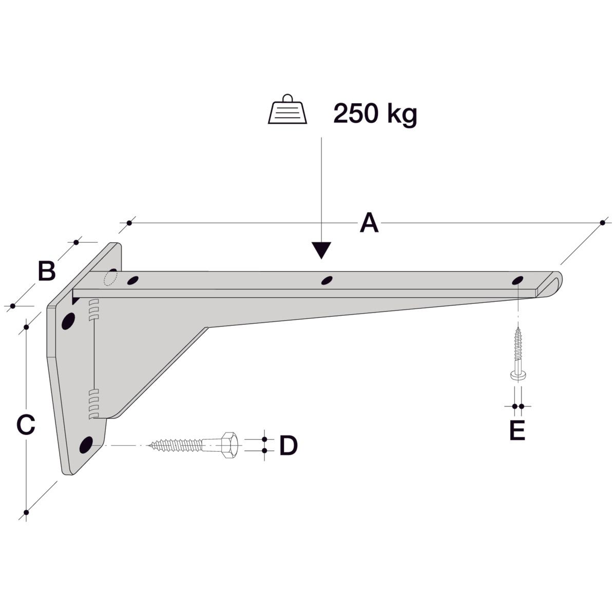 Wandmontagekit für 800mm Tiefe