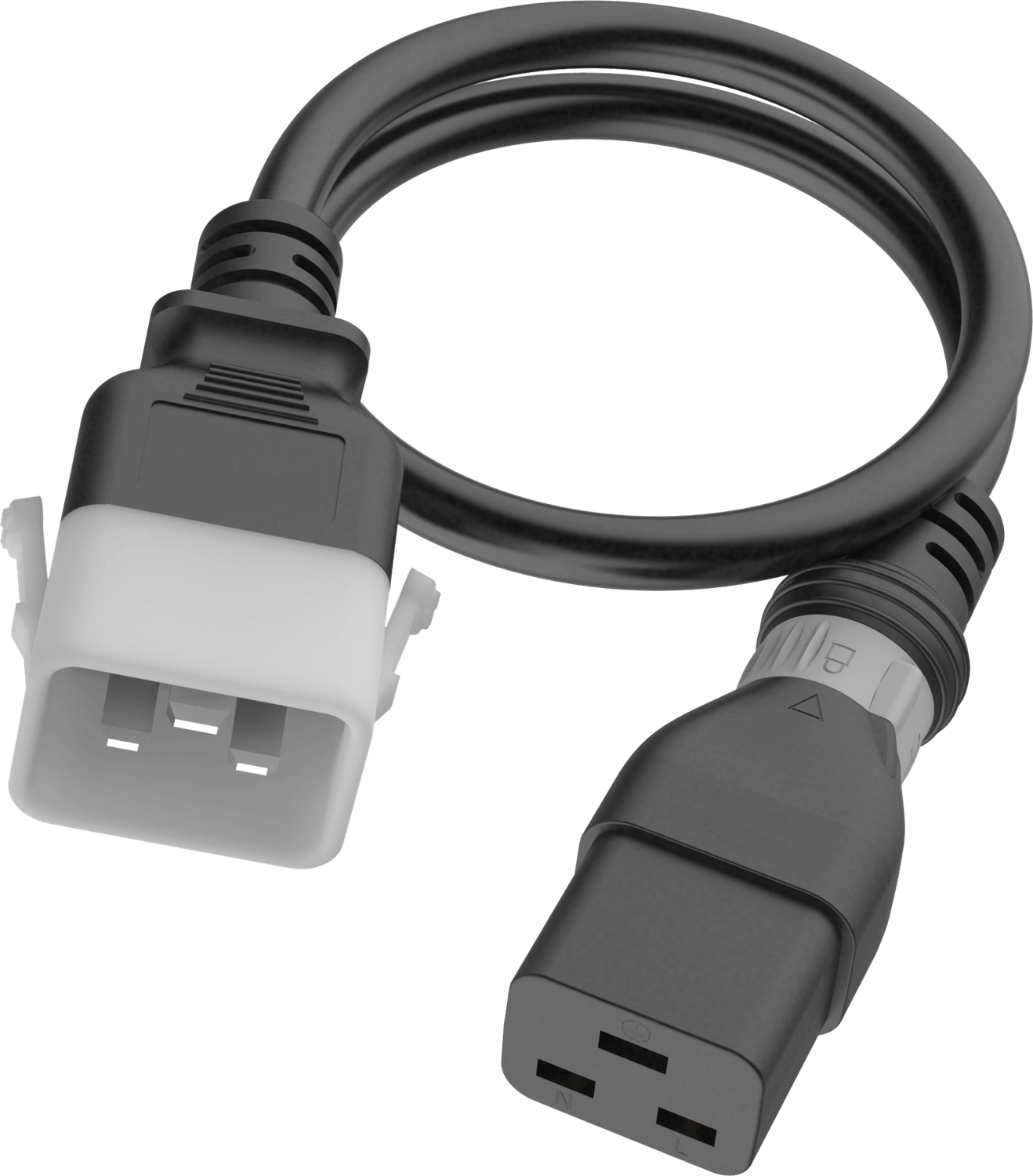 Apparatekabel schwarz C20-C19, 2.00m, DualLock