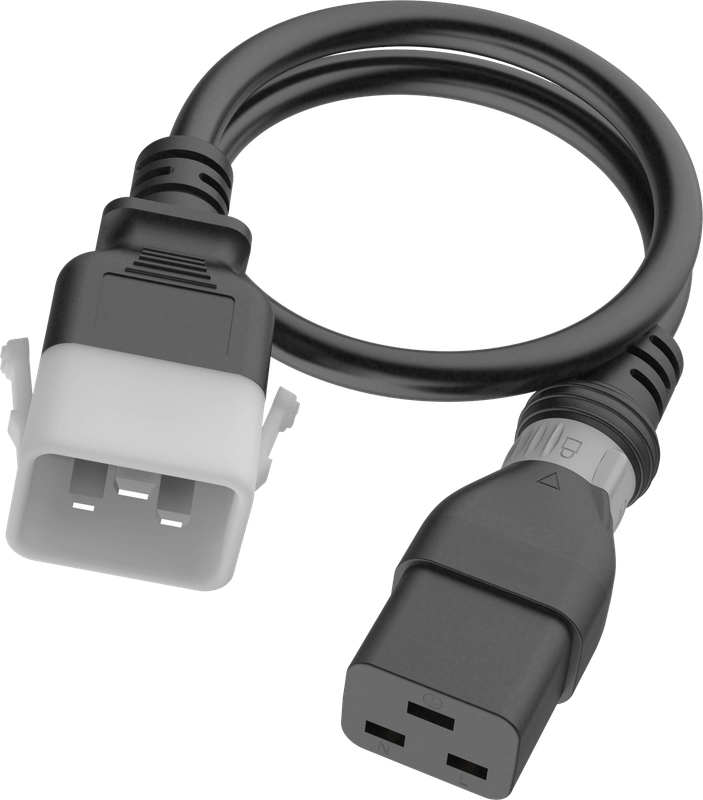 Apparatekabel schwarz C20-C19, 2.00m, DualLock