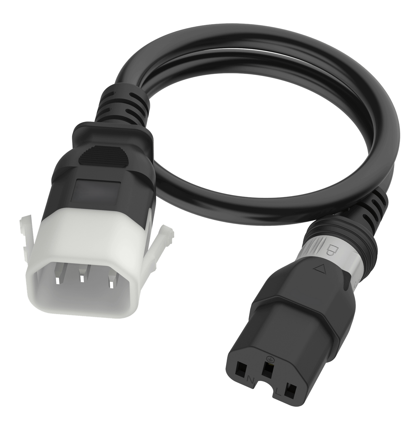 Apparatekabel schwarz C14-C15, 3.00m, DualLock