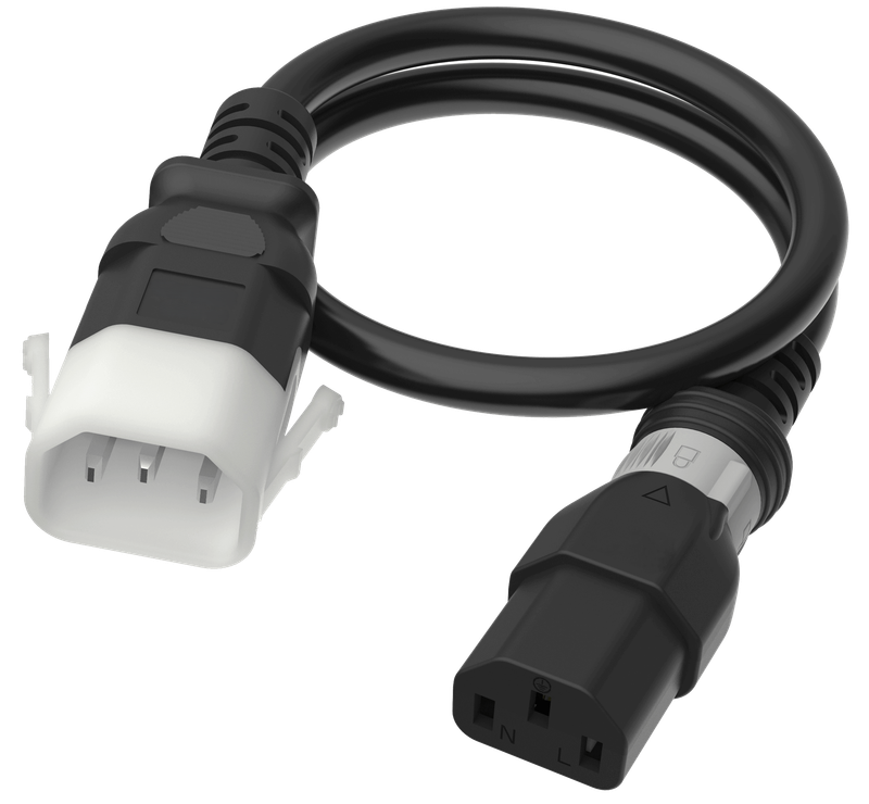 Apparatekabel schwarz C14-C13, 2.00m, DualLock