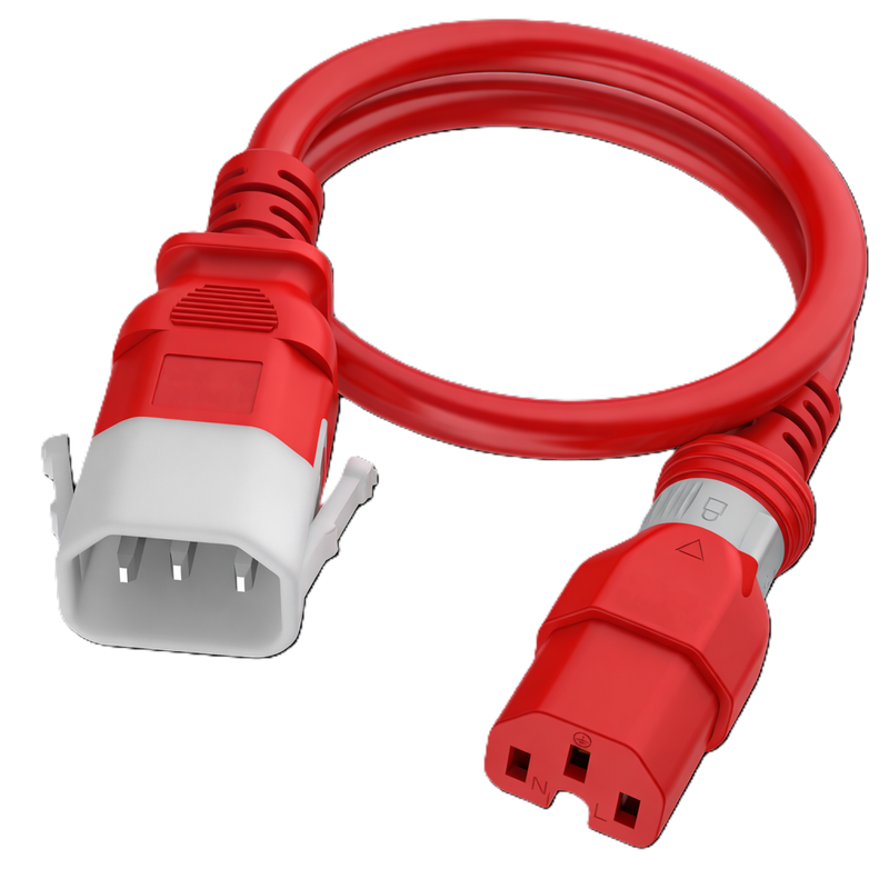 Apparatekabel rot C14-C15, 3.00m, DualLock