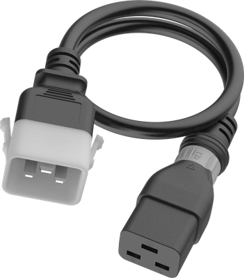 Apparatekabel schwarz C20-C19, 1.00m, DualLock