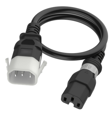 Apparatekabel schwarz C14-C15, 2.00m, DualLock
