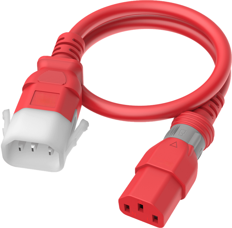 Apparatekabel rot C14-C13, 2.00m, DualLock