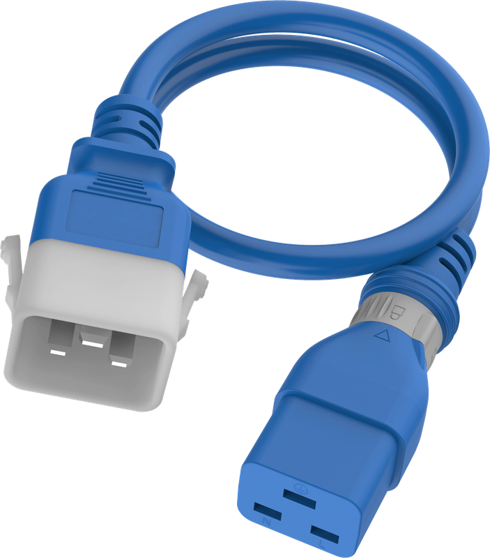 Apparatekabel blau C20-C19, 1.00m, DualLock
