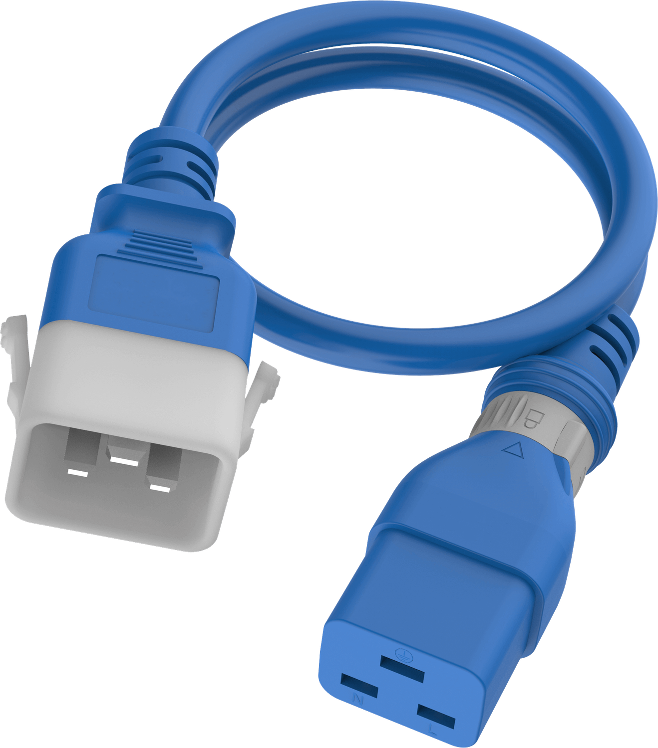 Apparatekabel blau C20-C19, 2.00m, DualLock