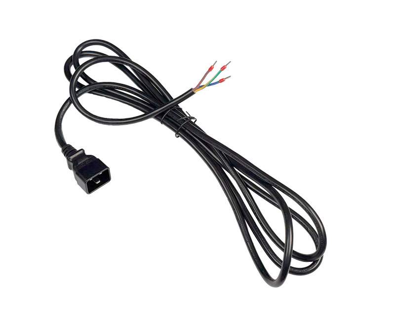 PDU Anschlusskabel, TD3x1,5mm² schwarz, Stecker Typ C20 schwarz