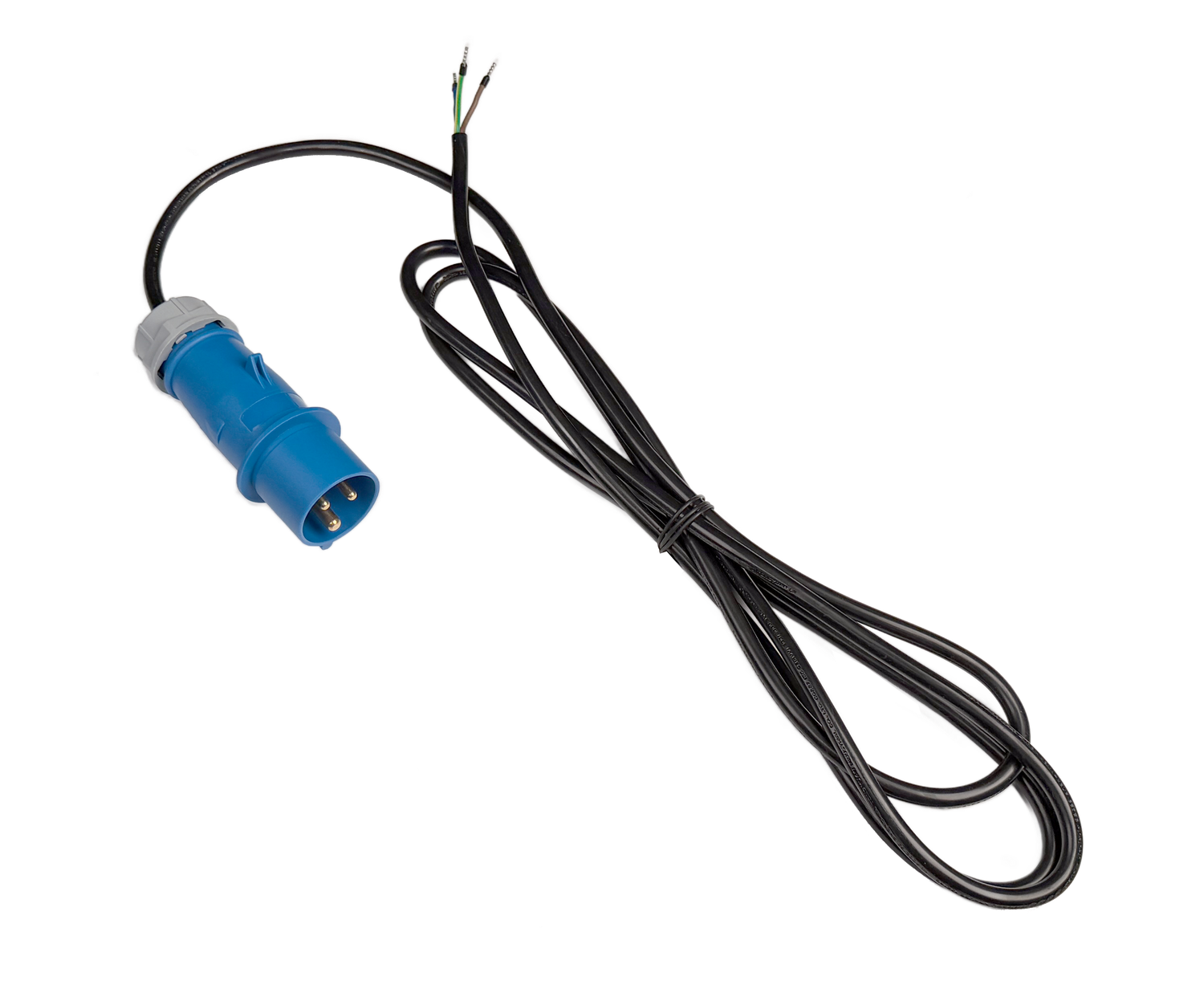 PDU Anschlusskabel, TD3x1,5 mm² schwarz, Stecker CEE16-3 blau