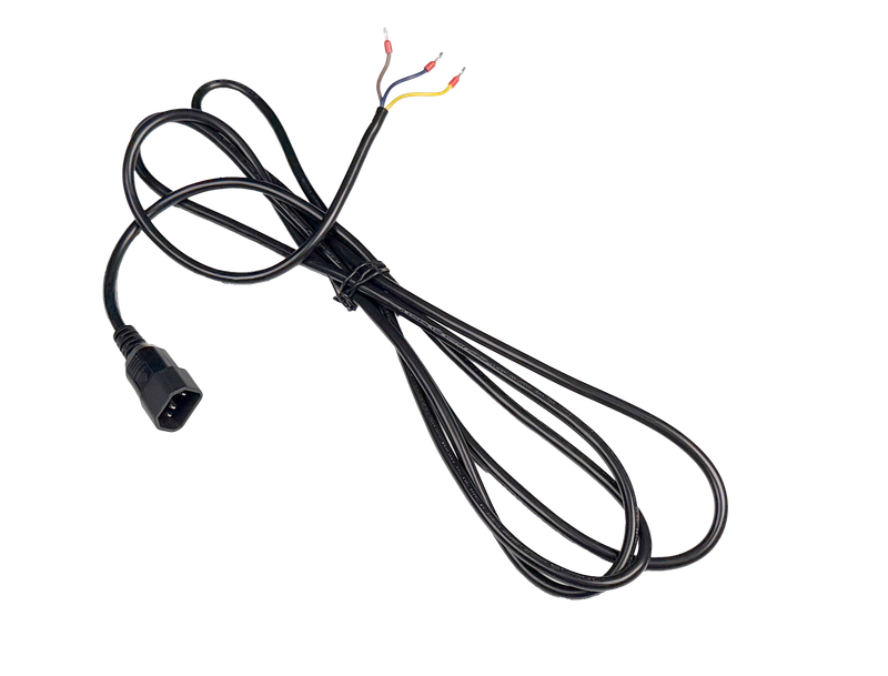 PDU Anschlusskabel, TD3x1,0 mm² schwarz, Stecker C14 schwarz