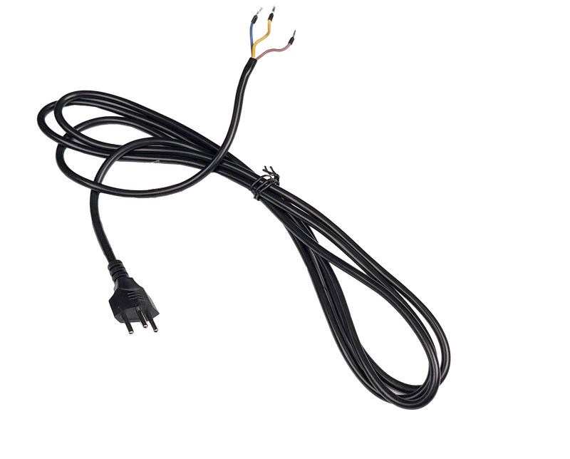 PDU Anschlusskabel, TD3x1,0 mm² schwarz, Stecker Typ 12 schwarz