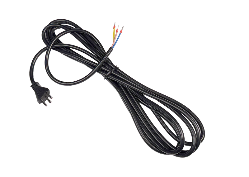 PDU Anschlusskabel, L 7m, TD3x1,0 mm² schwarz, Stecker Typ 12 schwarz
