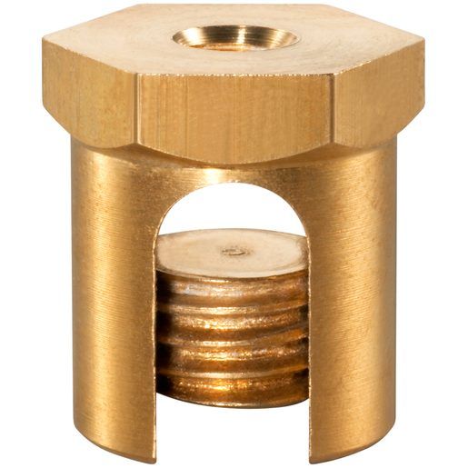 Erdungsbolzen M6, Messing, 25 mm²