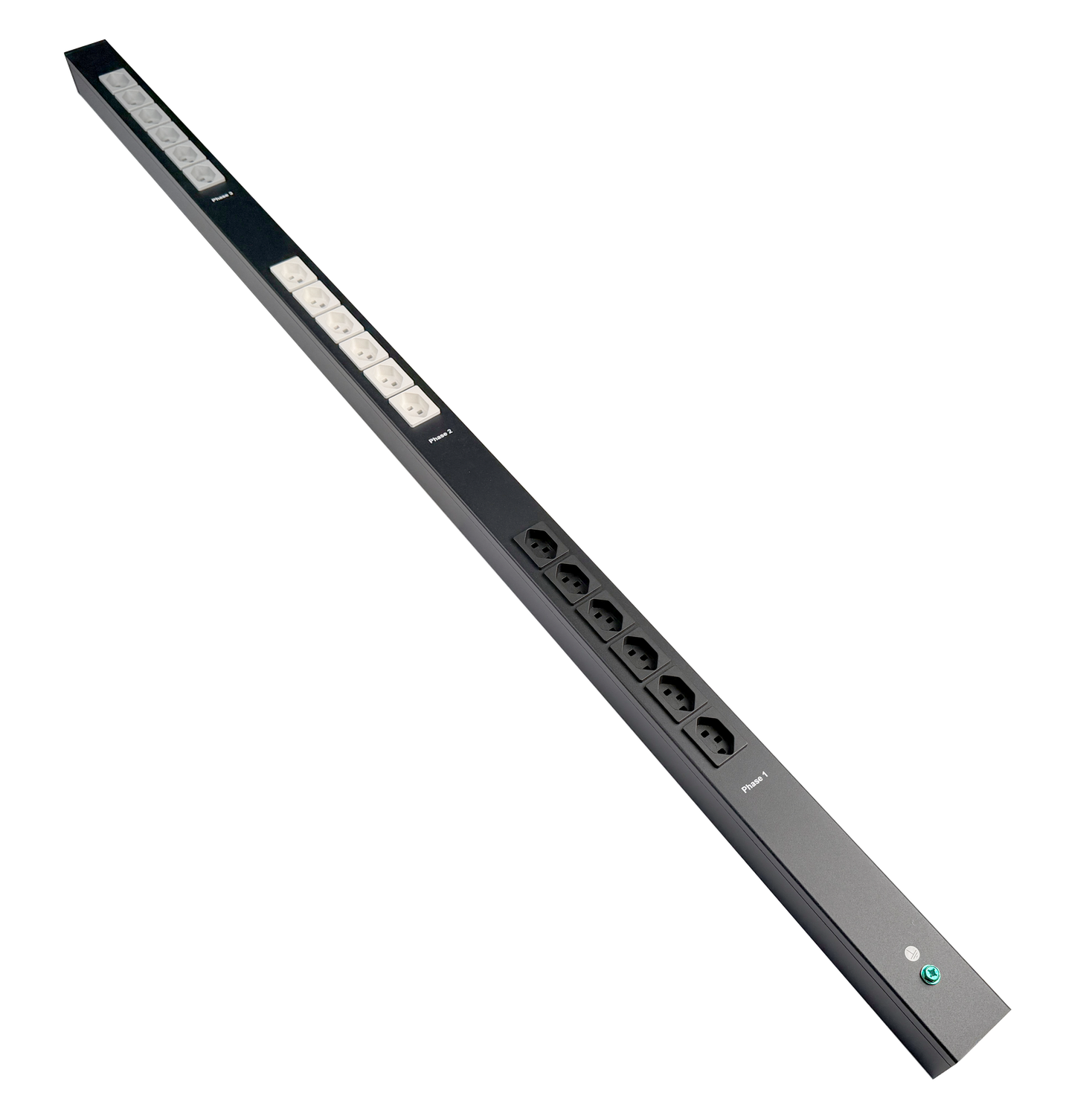 PDU BASIC 60x60mm, 18 x T23 in schwarz, grau, weiss, Gehäuse schwarz