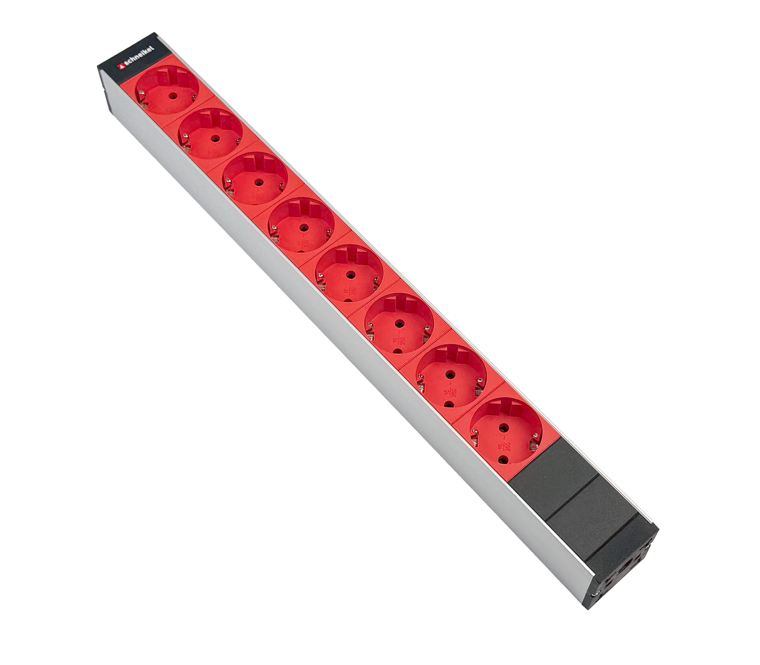 Steckdosenleiste 19" 1HE 8xTyp F (CEE 7/3) rot (Schutzkontakt), Stecker C20