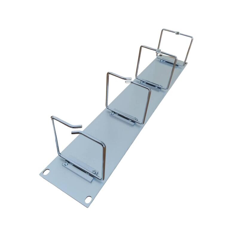 19" Kabelführungspanel 2HE, 4 Rangierringe 86x86 mm