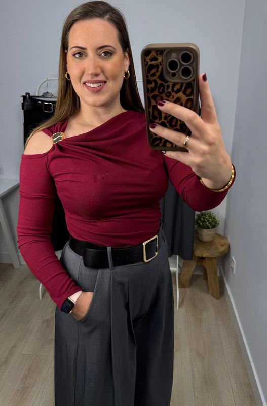 Jersey Asimétrico Burdeos