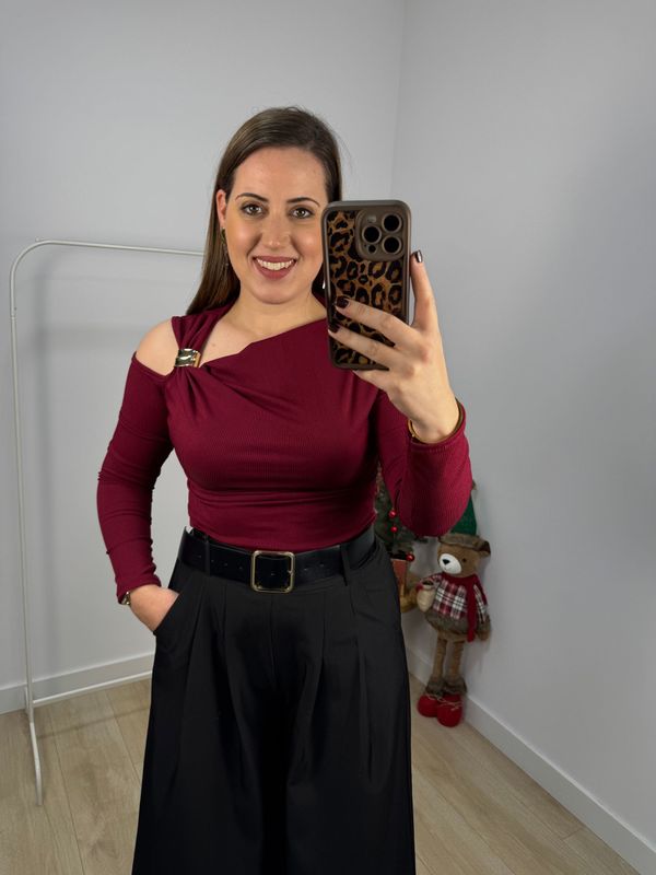 Jersey Asimétrico Burdeos