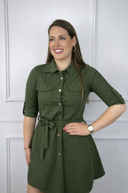 Vestido botones dorados