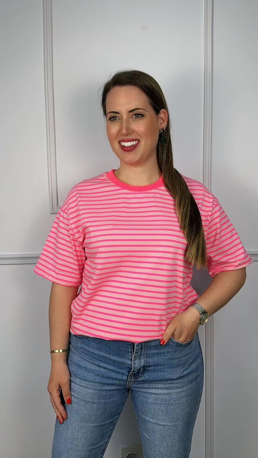 Camiseta rayas fluor