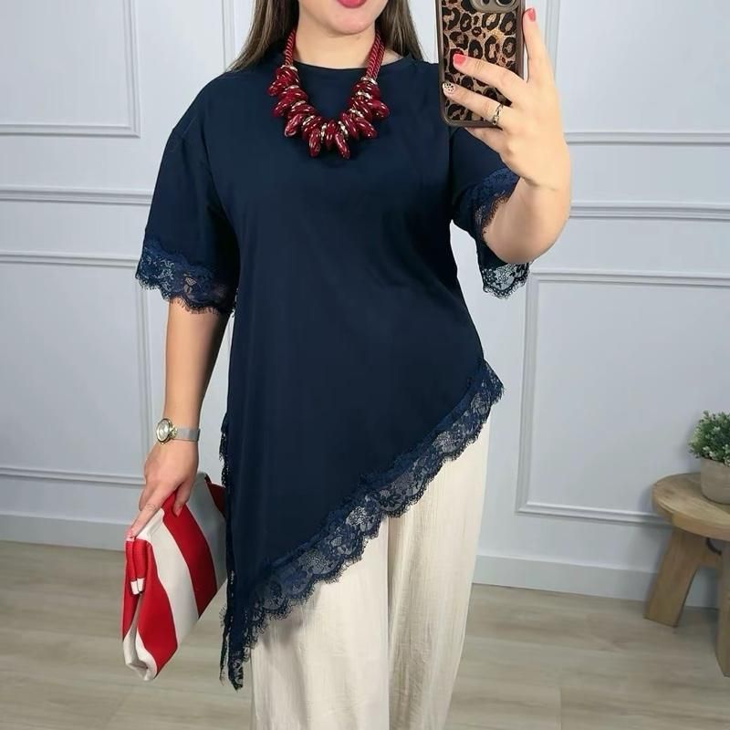 Blusa encaje algodón