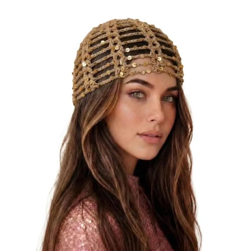 Gorro Crochet con Lentejuelas Boho Luxe