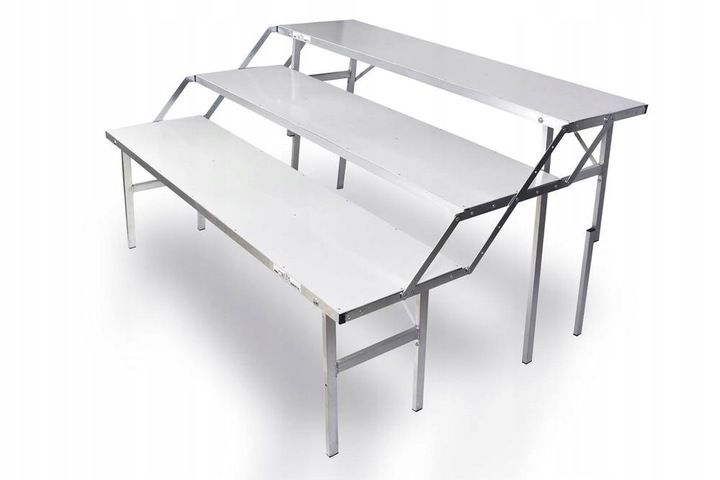 Stół sprzedażowy Aluminiowy trzypoziomowy handlowy bazarowy