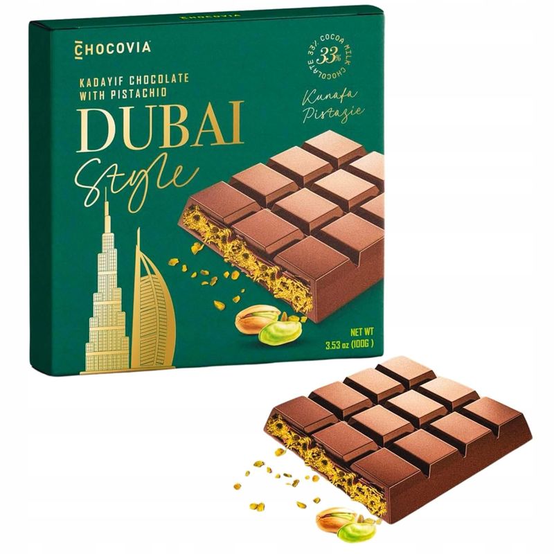 Czekolada Chocovia Dubaj Style With Pistachio 100g Dubajska czekolada