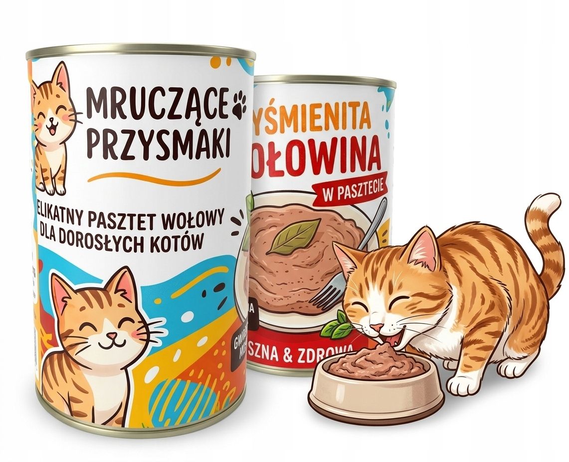 Mruczące przysmaki MOKRA KARMA PUSZKA DLA KOTA Wołowina 24x415G