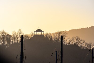 Schutzhütte Bunte Kuh im Morgenlicht