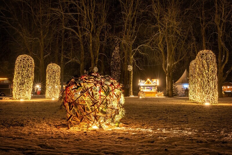 Dekoration auf den Uferlichtern in Bad Neuenahr
