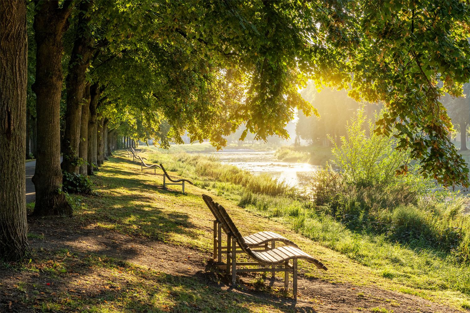 Bänke im Kaiserin-Auguste-Viktoria-Park in Bad Neuenahr
