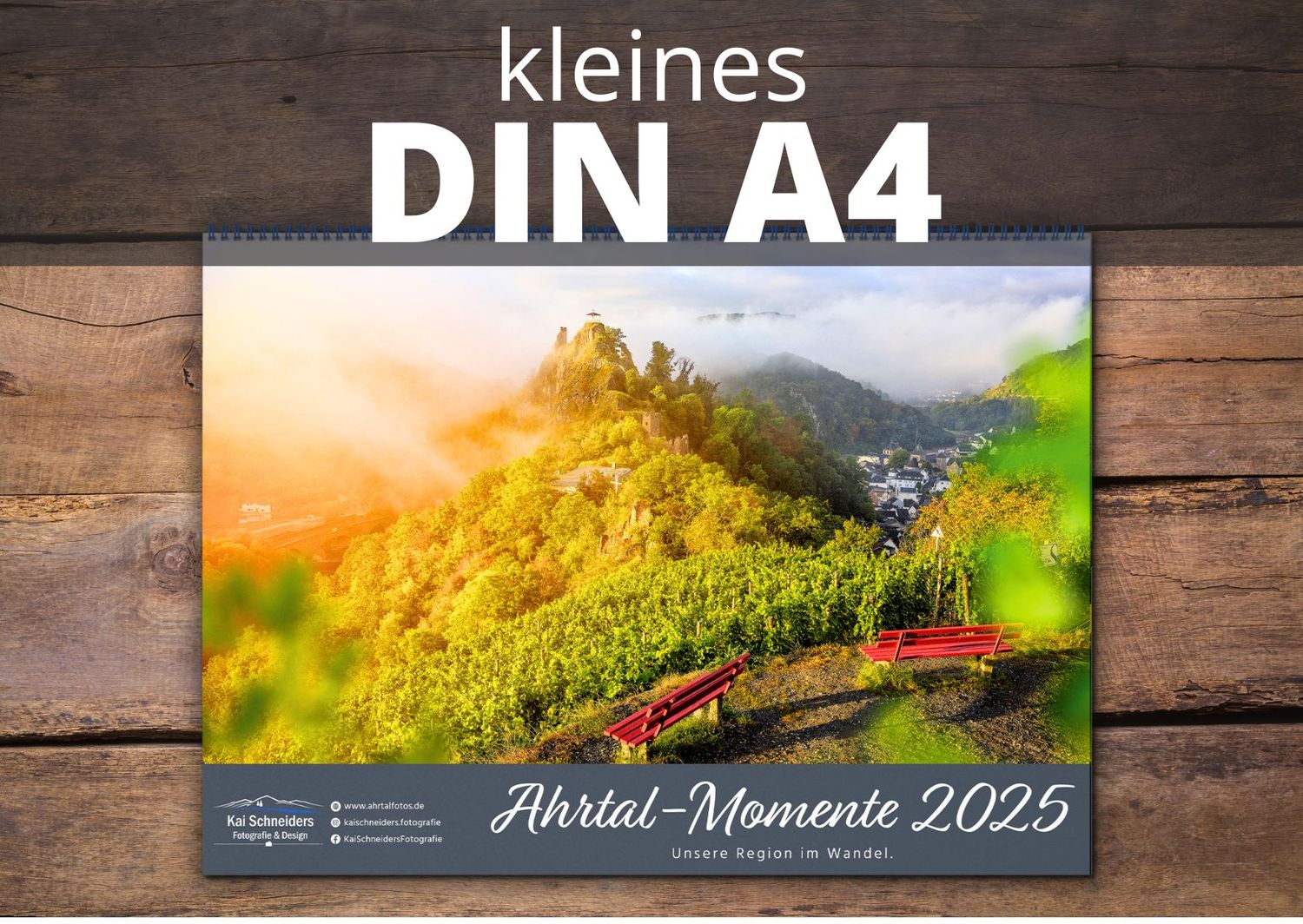 Monatskalender &quot;Ahrtal Momente&quot; 2025 - kleines A4 Format