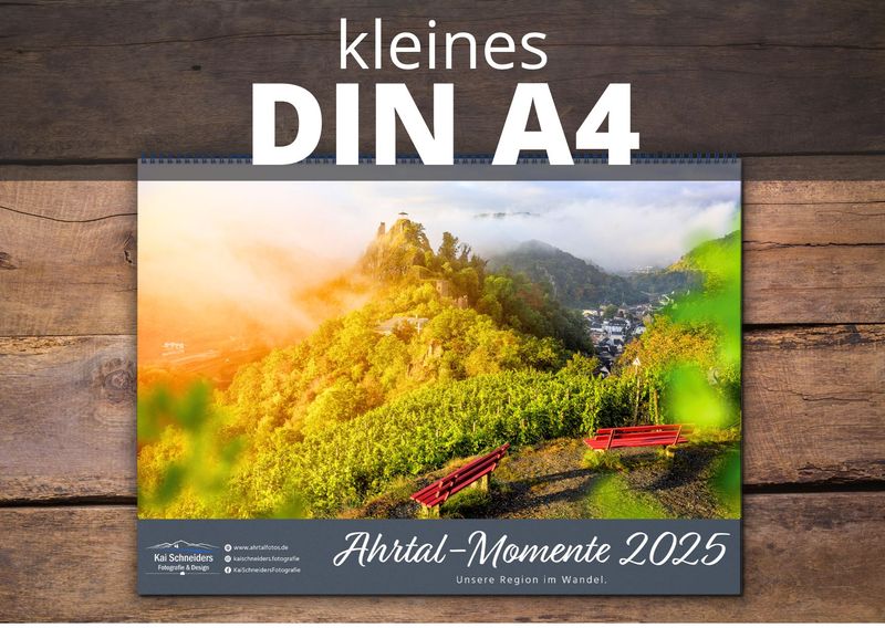 Monatskalender &quot;Ahrtal Momente&quot; 2025 - kleines A4 Format