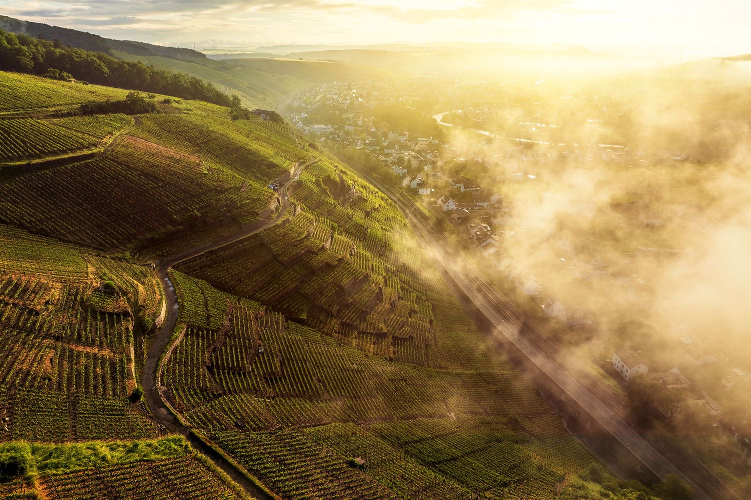 Nebliger Blick auf Ahrweiler