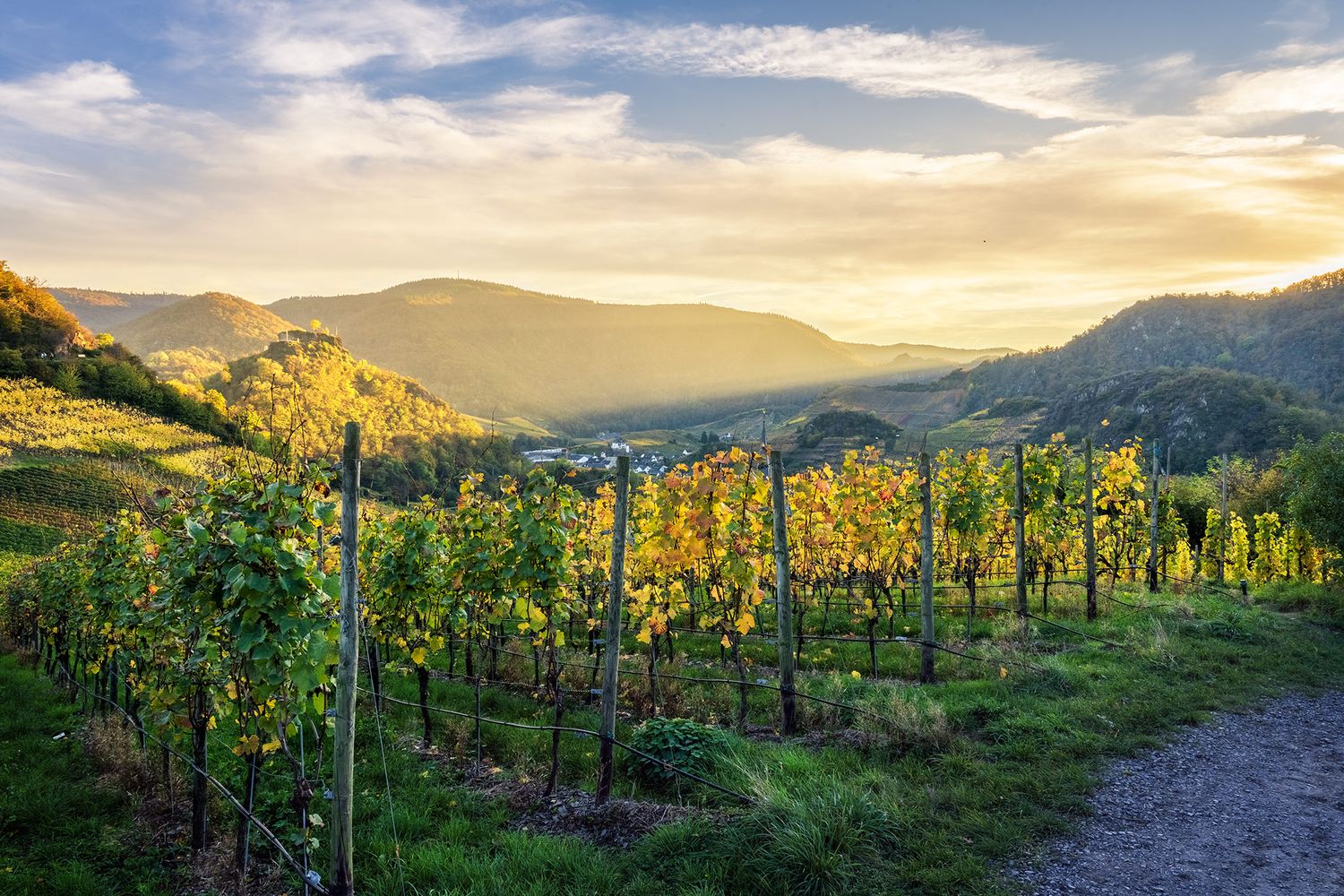 Sonnenuntergang Herbst Mayschoß