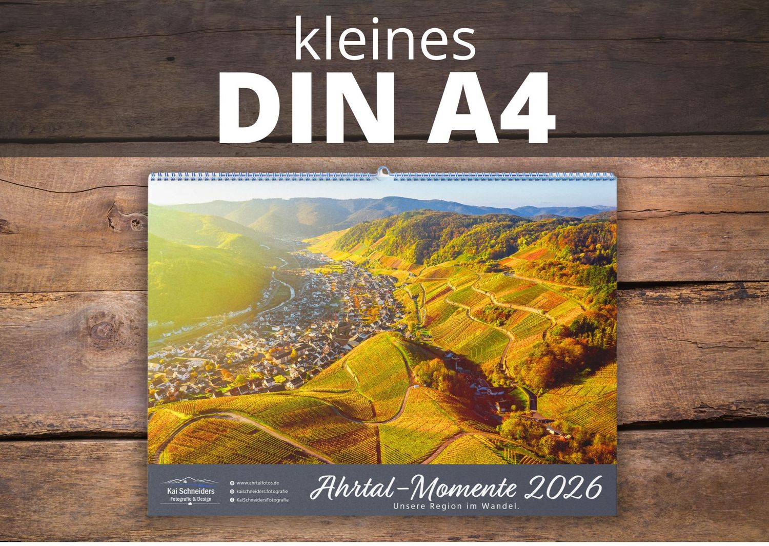 Monatskalender &quot;Ahrtal Momente&quot; 2026 - kleines A4 Format