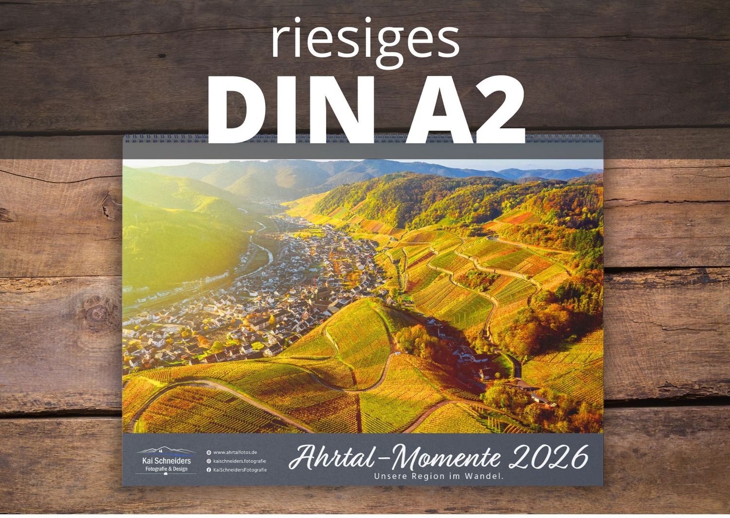 Monatskalender &quot;Ahrtal Momente&quot; 2026 - riesiges A2 Format