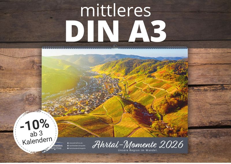 Monatskalender &quot;Ahrtal Momente&quot; 2026 - mittleres A3 Format
