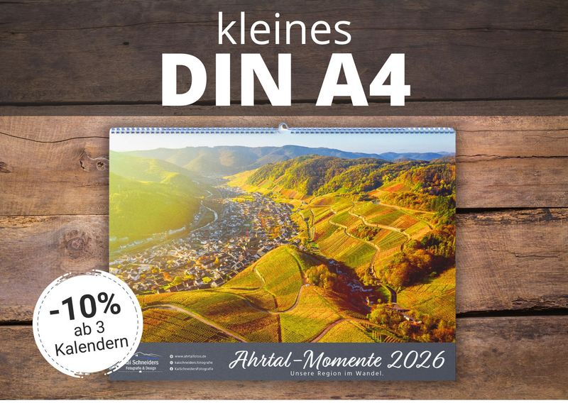 Monatskalender &quot;Ahrtal Momente&quot; 2026 - kleines A4 Format