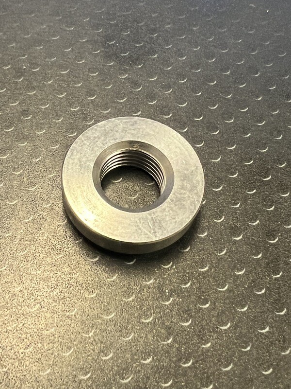 Nitrogen Nox / O2 Weld Bung - M12 X 1.25, 1" Od, 5/16" H, Stepped
