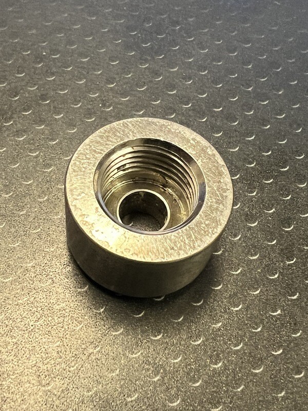 Weld Bung - M16 X 1.50, 1" OD, .65" H, Reverse Flare Stepped