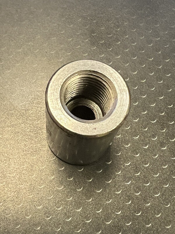 Weld Bung - M14 X 1.50, 7/8 Weld Bung - M14 X 1.50, 7/8" OD, 1.3" H, Flat Flare