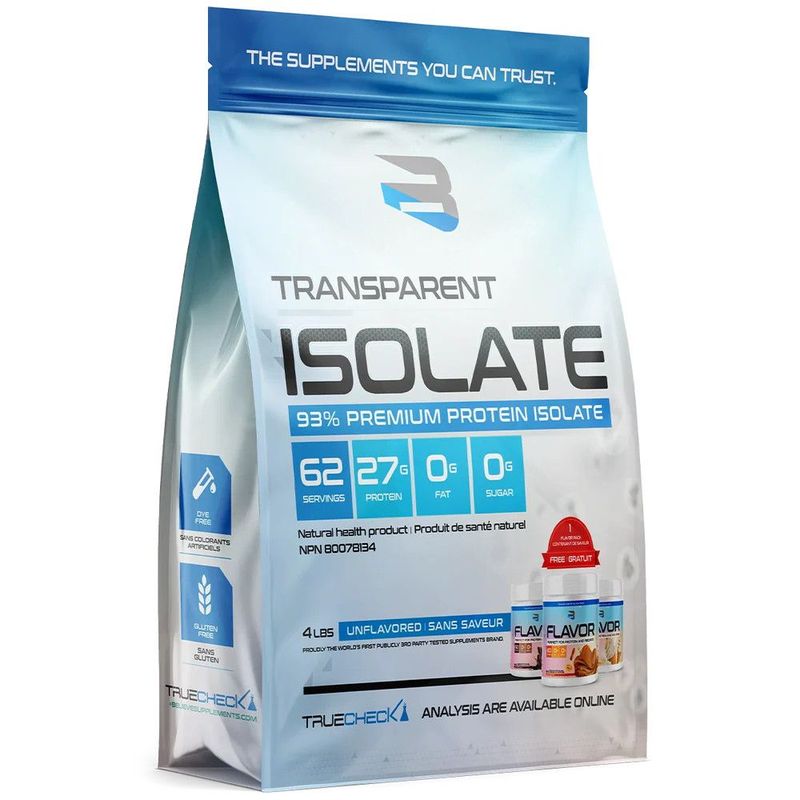 BELIEVE SUPPLEMENTS TRANSPARENT ISOLATE + FLAVOR PACK 4.4 LBS