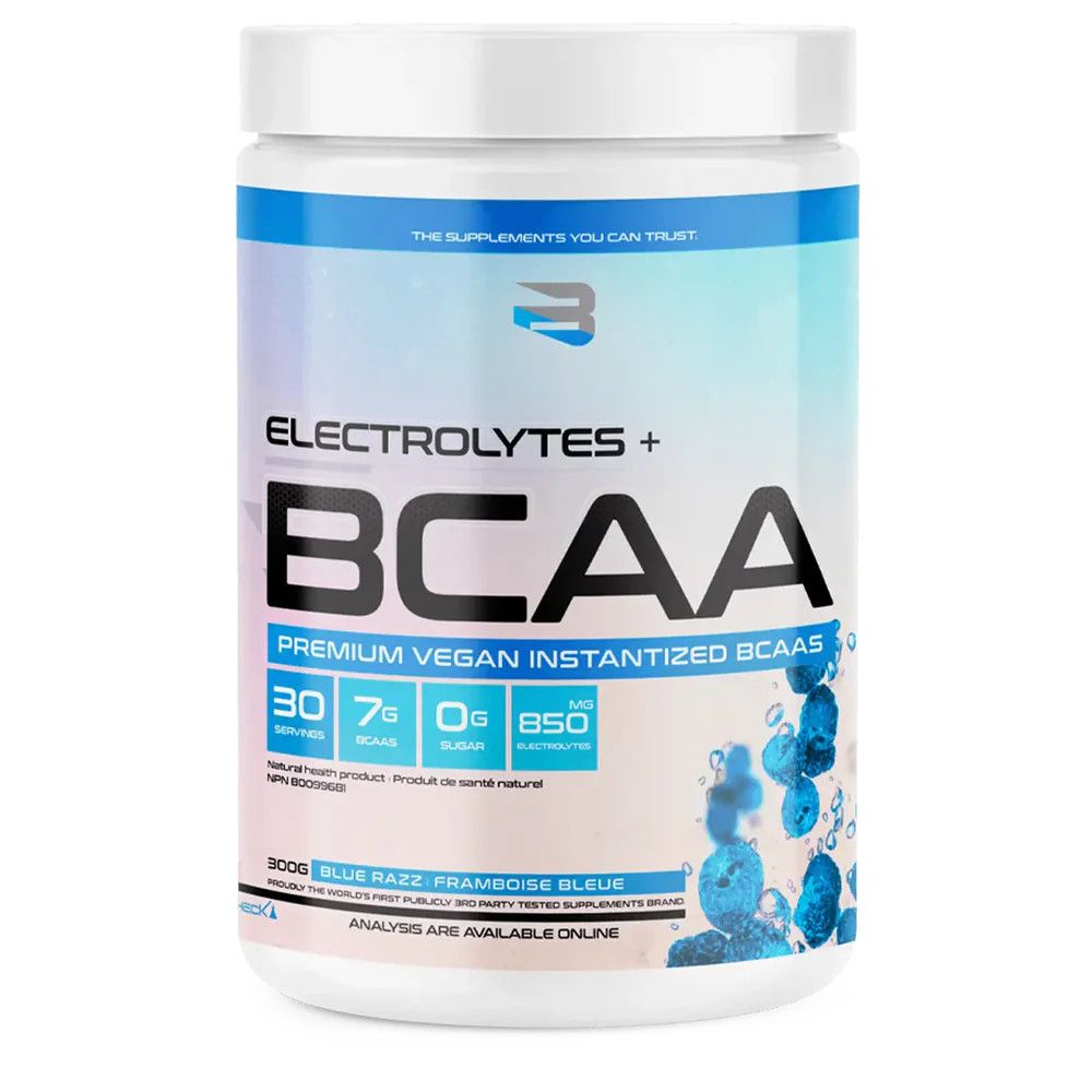 BELIEVE SUPPLEMENTS BCAA+ÉLECTROLYTES 300G, Color: FRAMBOIS E BLEU