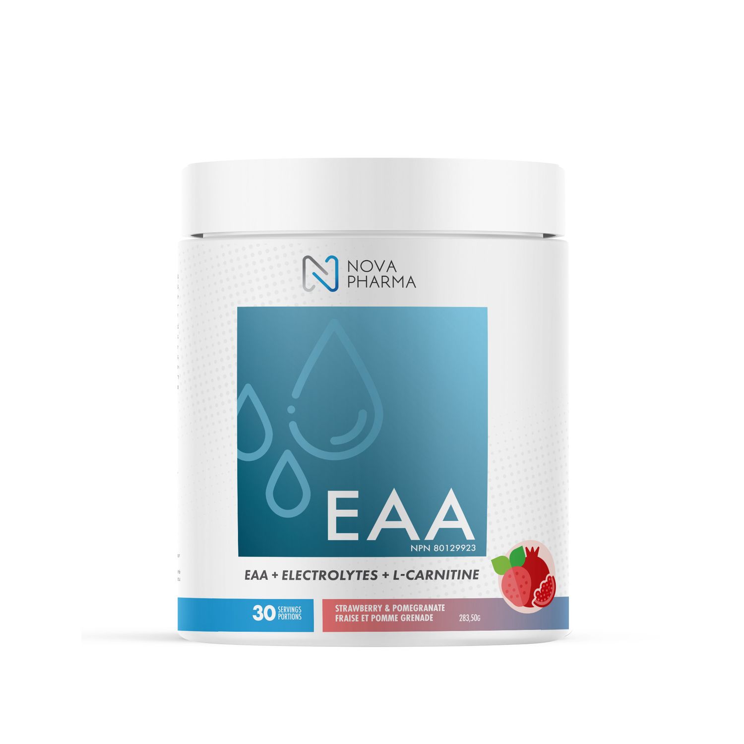 NOVA PHARMA EAA SUPPLÉMENT D&#39;ACIDES AMINÉS 30 PORTIONS, Color: FRAISE POMEGRANATE