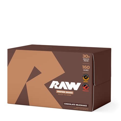 RAW PROTEIN SHAKE RTD, Color: CHOCOLATE, Size: CAISSE (12X)