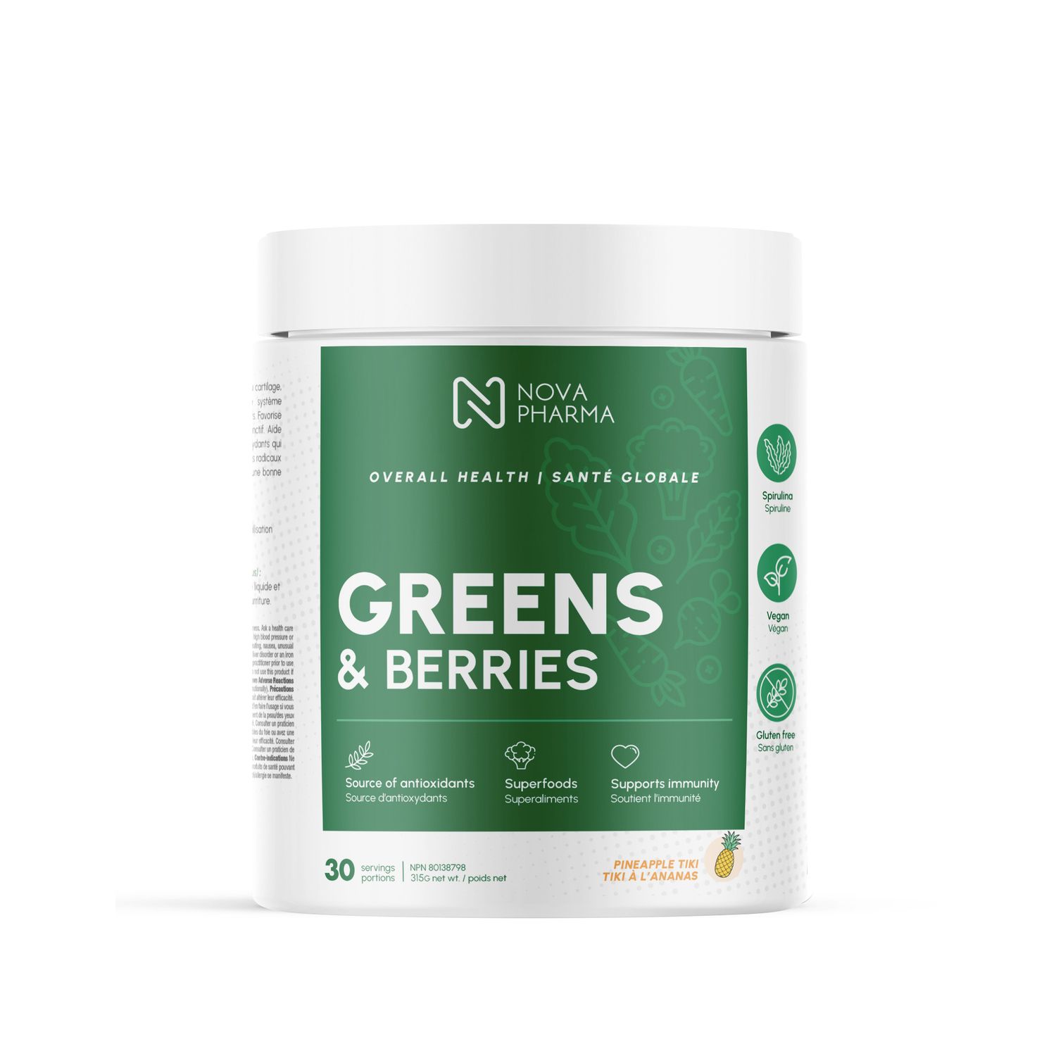 NOVA PHARMA GREEN &amp; BERRIES 30 PORTIONS, Color: TIKI A L&#39;ANANAS