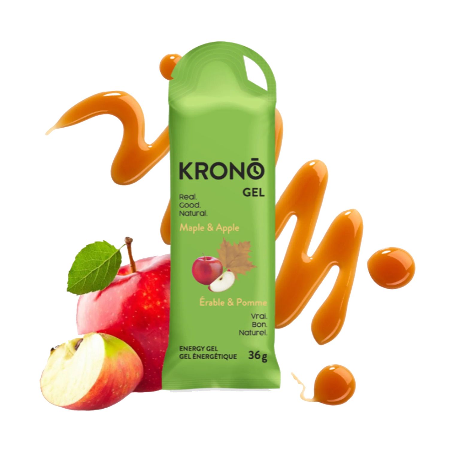 KRONO GEL ÉNERGITIQUES 36G, Color: POMMES &amp; ÉRABLE, Size: UNITÉ (1X)