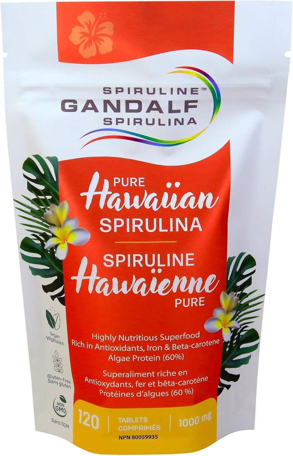 GANDALF SPIRULINE HAWAINNE GANDALF, Size: 120 COMPRIMÉS 1000MG